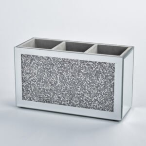 Diamond Crush Grey Brush Holder