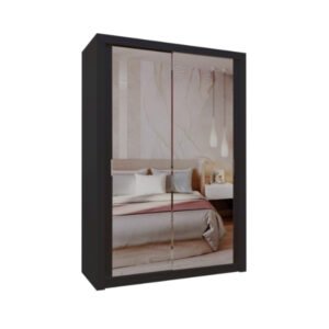 Burket Black 150cm Sliding Door Wardrobe