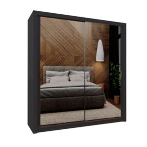 Burket Black 203cm Sliding Door Wardrobe
