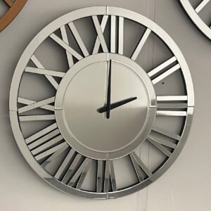 Roman Numeral Mirrored Wall Clock