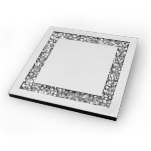 Mirrored Crushed Glass Square Candle Plate