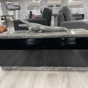 High Gloss Grey Marble Effect TV Unit