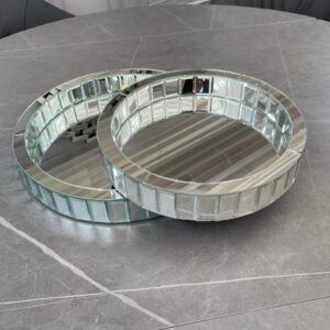 Mirrored Round Trays