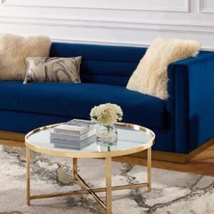 Nora Mirrored Top Coffee Table with Gold Chrome Legs