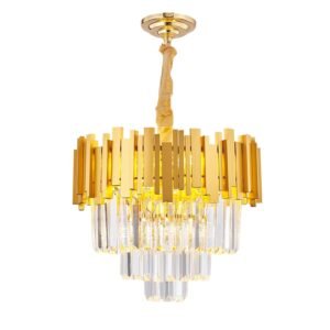 Gold Tiered Crystal Chandelier
