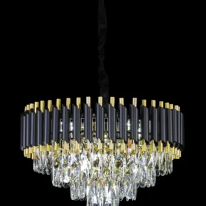 Carlo Gold and Black Crystal Chandelier