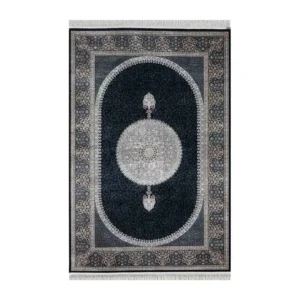 MINYATUR Oval Medallion Persian Navy Rug