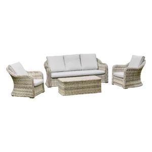 3-Seater Outdoor Lounge Set with Coffee Table (BW-01-Grey)