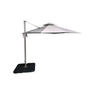 Grey Cantilever Parasol with Crank Mechanism (BW-15-Beige)