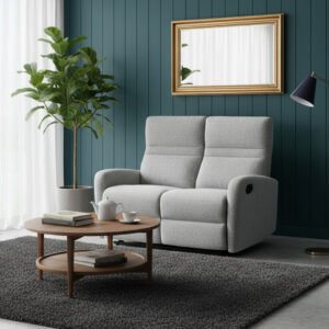 Brampton 2 Seater – Electric Recliner Sofa in Cotton Linen (Dark Grey) (HY1511)