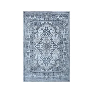 Lorenz Grey White Vintage Medallion Rug | A752A