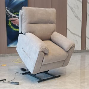 Oxford Cotton Lifting Chair – Dual Motor Riser Recliner with Heating & Massage