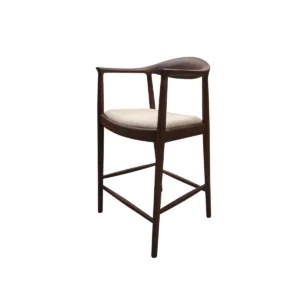 ALUXO® Fern Walnut Barstool in Oatmeal Bouclé