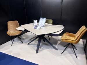 Malmo Ceramic Dining Table with 6 Swivel Chairs